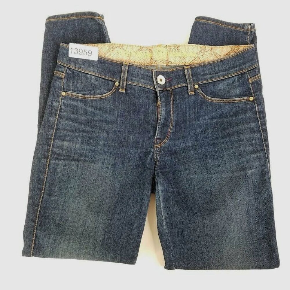 Rich‎ & Skinny Womens Blue Jeans Size 28 Low Rise Dark Wash Denim Stretch